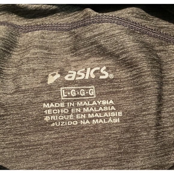 ASICS Athletic Pants Size L Gray Black Running Workout Yoga Logo‎ Elastic Waist - Picture 7 of 9